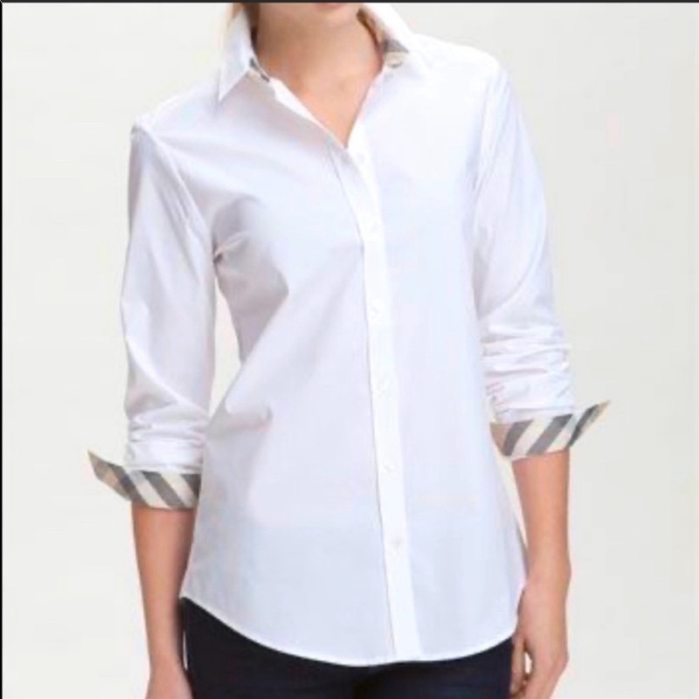 Burberry Brit White Button Down Blouse
